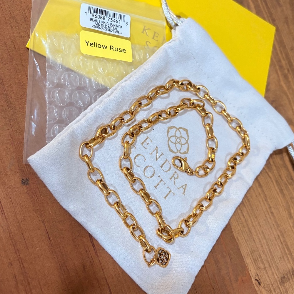 Kendra Scott Yellow Rose Beau Link Chain